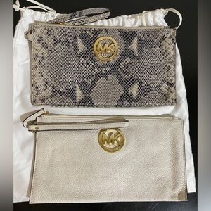 MICHAEL Michael Kors Snake Print and Cream Clutch Set